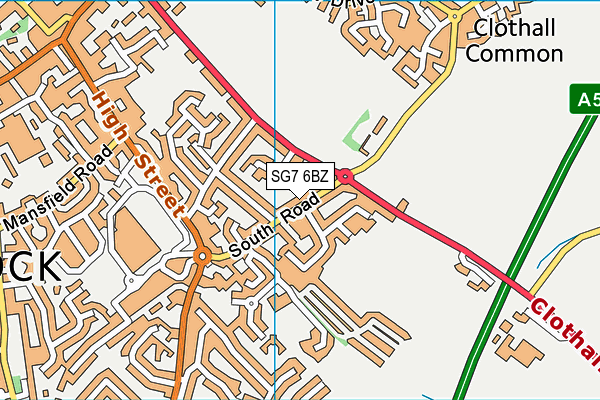 SG7 6BZ map - OS VectorMap District (Ordnance Survey) SG7 6BZ map - OS VectorMap District (Ordnance Survey)