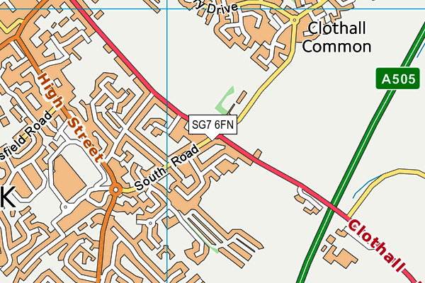 SG7 6FN map - OS VectorMap District (Ordnance Survey) SG7 6FN map - OS VectorMap District (Ordnance Survey)