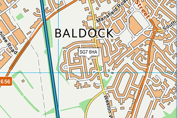 SG7 6HA map - OS VectorMap District (Ordnance Survey)