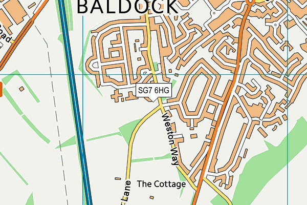 SG7 6HG map - OS VectorMap District (Ordnance Survey)
