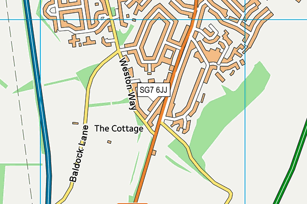 SG7 6JJ map - OS VectorMap District (Ordnance Survey)