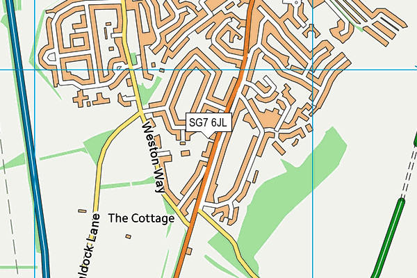 SG7 6JL map - OS VectorMap District (Ordnance Survey) SG7 6JL map - OS VectorMap District (Ordnance Survey)