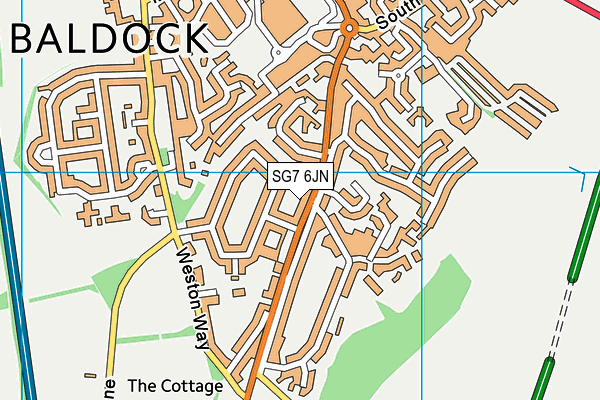 SG7 6JN map - OS VectorMap District (Ordnance Survey)