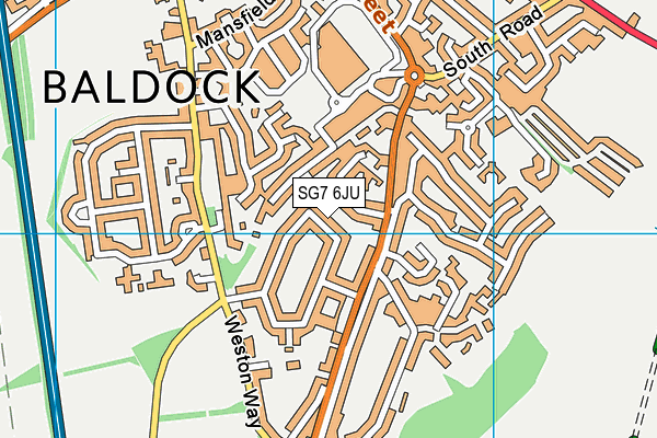 SG7 6JU map - OS VectorMap District (Ordnance Survey)