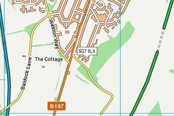 SG7 6LX map - OS VectorMap District (Ordnance Survey)