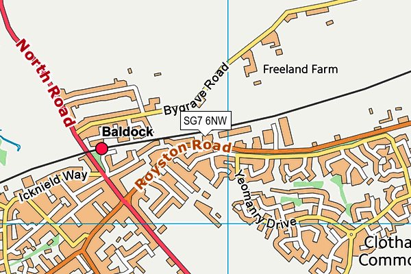 SG7 6NW map - OS VectorMap District (Ordnance Survey)