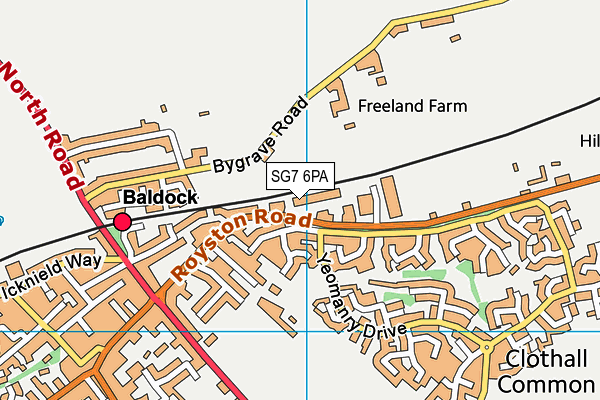 SG7 6PA map - OS VectorMap District (Ordnance Survey)