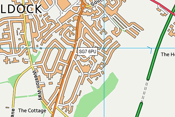 SG7 6PU map - OS VectorMap District (Ordnance Survey) SG7 6PU map - OS VectorMap District (Ordnance Survey)