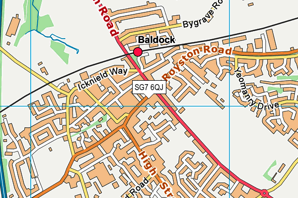 SG7 6QJ map - OS VectorMap District (Ordnance Survey) SG7 6QJ map - OS VectorMap District (Ordnance Survey)