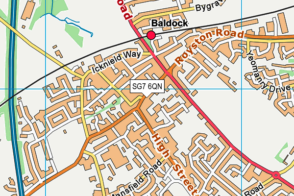 SG7 6QN map - OS VectorMap District (Ordnance Survey)