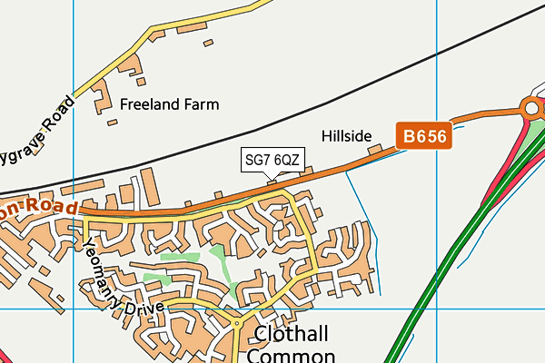 SG7 6QZ map - OS VectorMap District (Ordnance Survey)