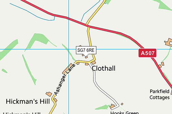 SG7 6RE map - OS VectorMap District (Ordnance Survey)