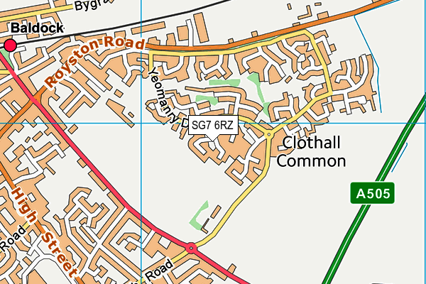 SG7 6RZ map - OS VectorMap District (Ordnance Survey) SG7 6RZ map - OS VectorMap District (Ordnance Survey)