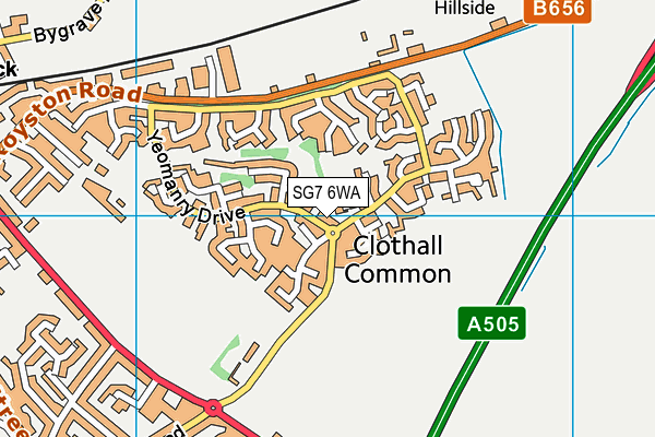 SG7 6WA map - OS VectorMap District (Ordnance Survey) SG7 6WA map - OS VectorMap District (Ordnance Survey)