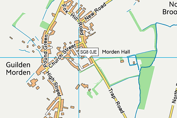 SG8 0JE map - OS VectorMap District (Ordnance Survey)