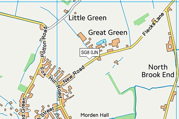 SG8 0JN map - OS VectorMap District (Ordnance Survey)