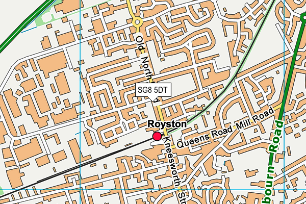 SG8 5DT map - OS VectorMap District (Ordnance Survey) SG8 5DT map - OS VectorMap District (Ordnance Survey)