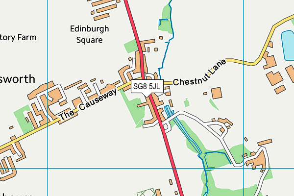 SG8 5JL map - OS VectorMap District (Ordnance Survey)