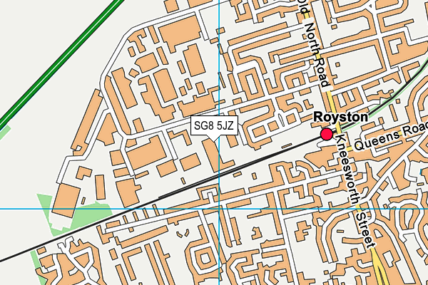 SG8 5JZ map - OS VectorMap District (Ordnance Survey) SG8 5JZ map - OS VectorMap District (Ordnance Survey)