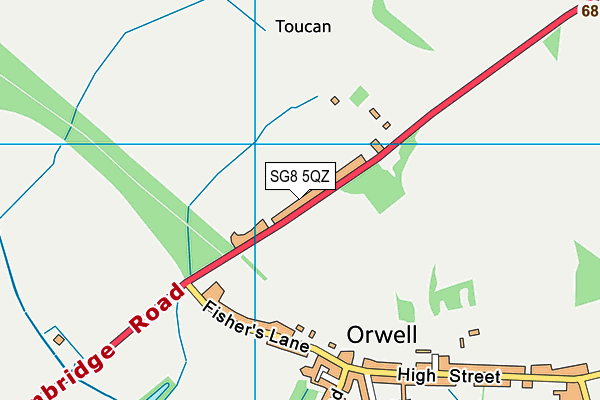 SG8 5QZ map - OS VectorMap District (Ordnance Survey)