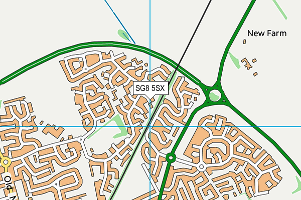 SG8 5SX map - OS VectorMap District (Ordnance Survey) SG8 5SX map - OS VectorMap District (Ordnance Survey)