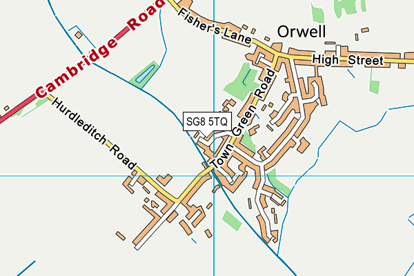 SG8 5TQ map - OS VectorMap District (Ordnance Survey)