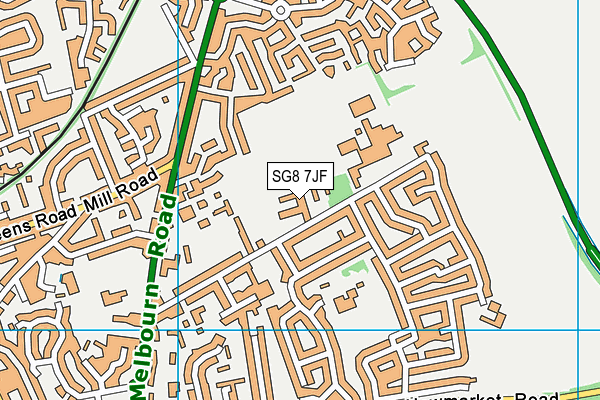 SG8 7JF map - OS VectorMap District (Ordnance Survey) SG8 7JF map - OS VectorMap District (Ordnance Survey)