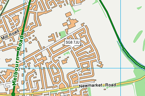 SG8 7JU map - OS VectorMap District (Ordnance Survey) SG8 7JU map - OS VectorMap District (Ordnance Survey)