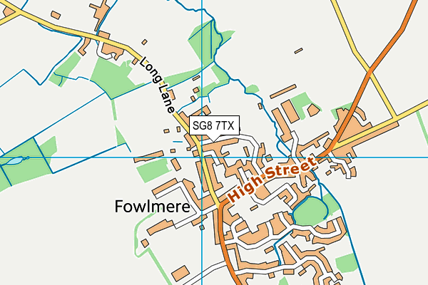 SG8 7TX map - OS VectorMap District (Ordnance Survey) SG8 7TX map - OS VectorMap District (Ordnance Survey)