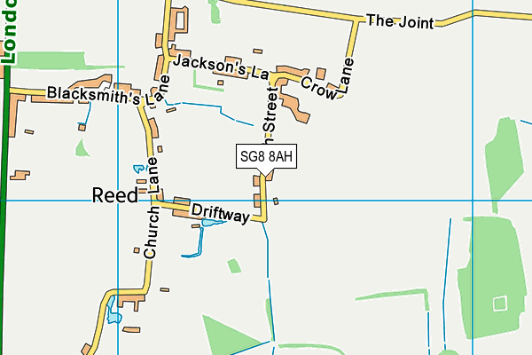 SG8 8AH map - OS VectorMap District (Ordnance Survey) SG8 8AH map - OS VectorMap District (Ordnance Survey)