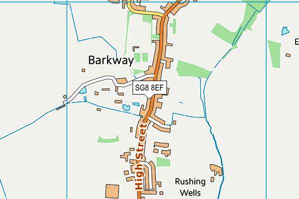 SG8 8EF map - OS VectorMap District (Ordnance Survey) SG8 8EF map - OS VectorMap District (Ordnance Survey)