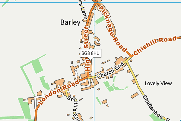 SG8 8HU map - OS VectorMap District (Ordnance Survey) SG8 8HU map - OS VectorMap District (Ordnance Survey)