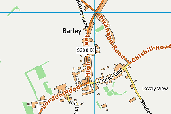SG8 8HX map - OS VectorMap District (Ordnance Survey) SG8 8HX map - OS VectorMap District (Ordnance Survey)