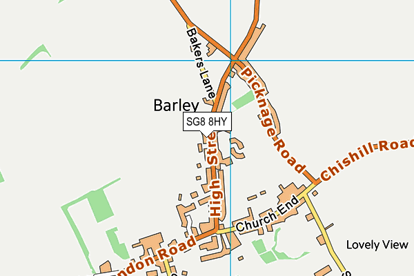 SG8 8HY map - OS VectorMap District (Ordnance Survey) SG8 8HY map - OS VectorMap District (Ordnance Survey)