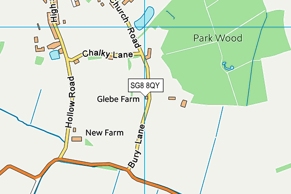 SG8 8QY map - OS VectorMap District (Ordnance Survey)