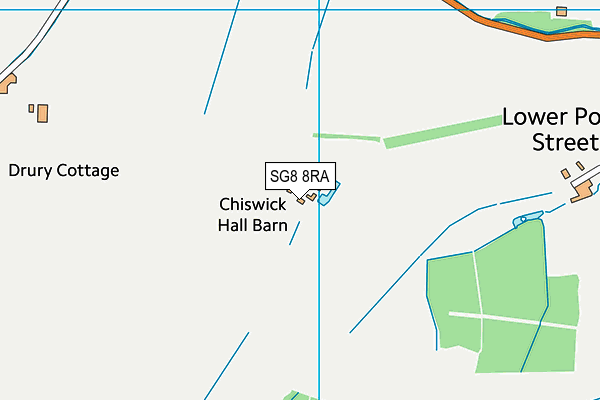 SG8 8RA map - OS VectorMap District (Ordnance Survey)