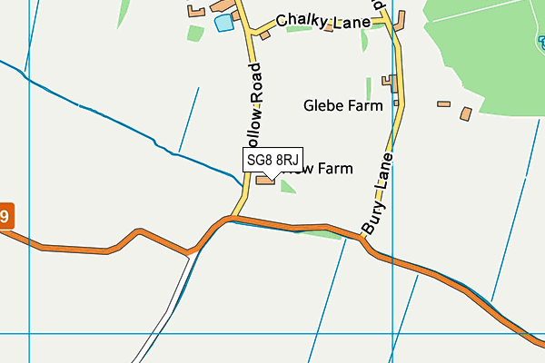 SG8 8RJ map - OS VectorMap District (Ordnance Survey) SG8 8RJ map - OS VectorMap District (Ordnance Survey)
