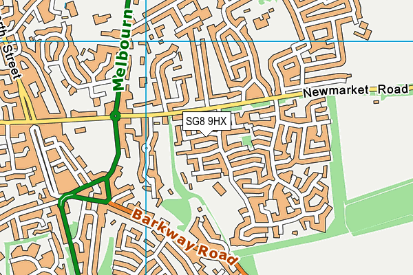 SG8 9HX map - OS VectorMap District (Ordnance Survey) SG8 9HX map - OS VectorMap District (Ordnance Survey)