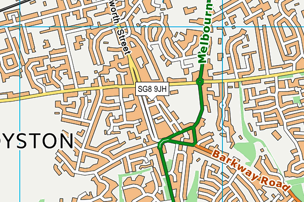 SG8 9JH map - OS VectorMap District (Ordnance Survey) SG8 9JH map - OS VectorMap District (Ordnance Survey)