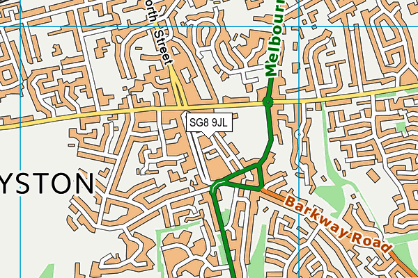 SG8 9JL map - OS VectorMap District (Ordnance Survey)