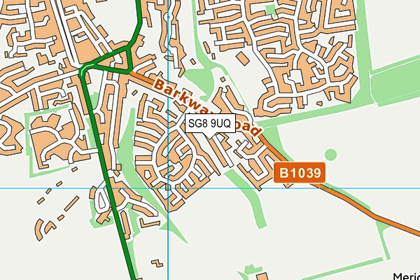 SG8 9UQ map - OS VectorMap District (Ordnance Survey) SG8 9UQ map - OS VectorMap District (Ordnance Survey)