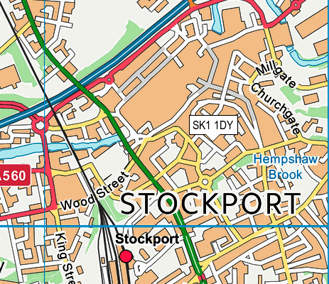 SK1 1DY map - OS VectorMap District (Ordnance Survey)