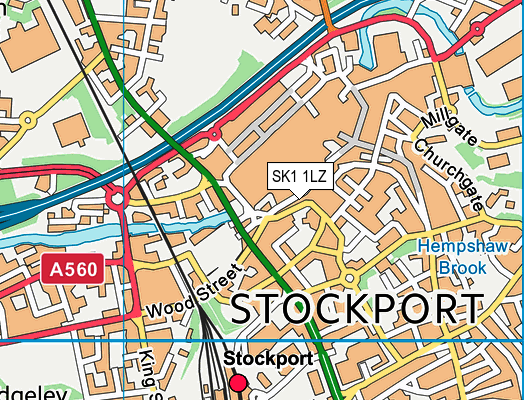SK1 1LZ map - OS VectorMap District (Ordnance Survey)