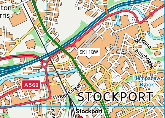 SK1 1QW map - OS VectorMap District (Ordnance Survey)