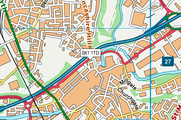 SK1 1TD map - OS VectorMap District (Ordnance Survey)
