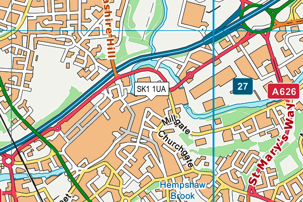 SK1 1UA map - OS VectorMap District (Ordnance Survey) SK1 1UA map - OS VectorMap District (Ordnance Survey)