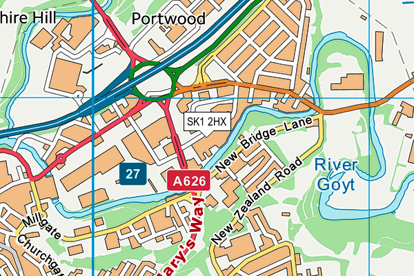 SK1 2HX map - OS VectorMap District (Ordnance Survey) SK1 2HX map - OS VectorMap District (Ordnance Survey)