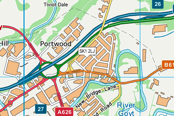 SK1 2LJ map - OS VectorMap District (Ordnance Survey) SK1 2LJ map - OS VectorMap District (Ordnance Survey)