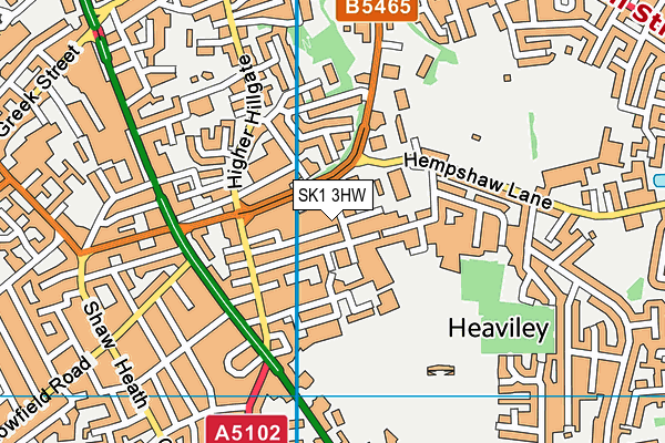 SK1 3HW map - OS VectorMap District (Ordnance Survey) SK1 3HW map - OS VectorMap District (Ordnance Survey)