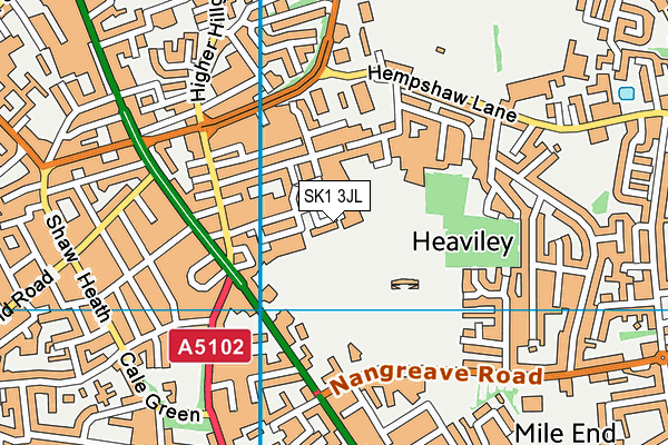 SK1 3JL map - OS VectorMap District (Ordnance Survey) SK1 3JL map - OS VectorMap District (Ordnance Survey)